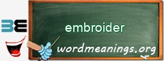 WordMeaning blackboard for embroider